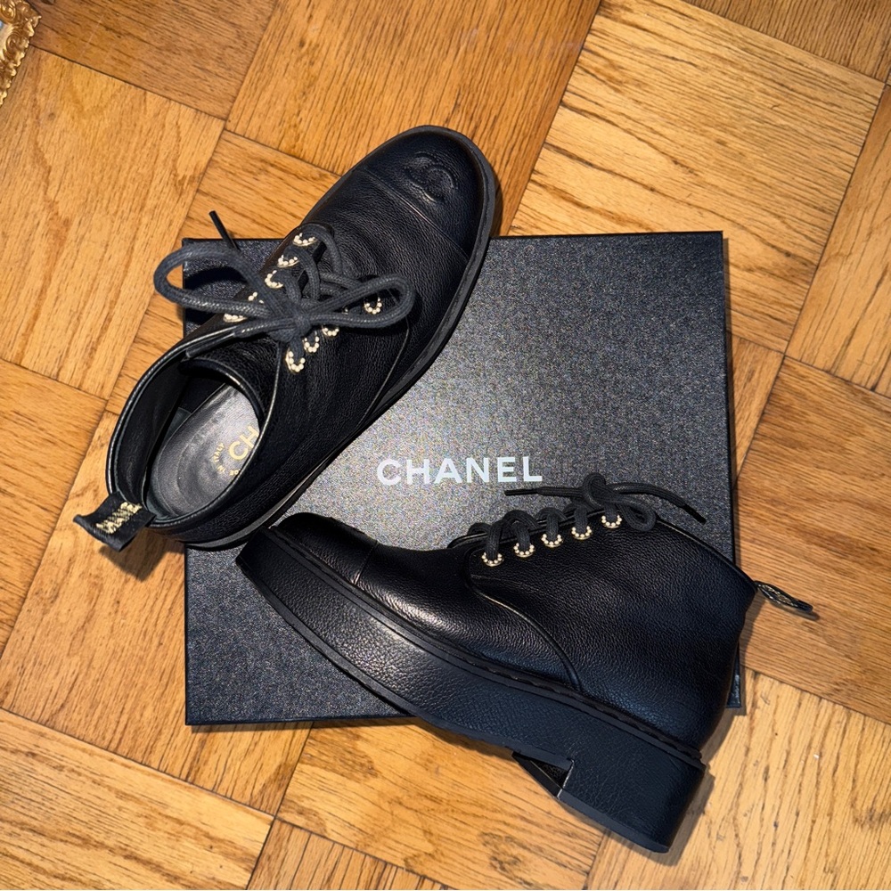 CHANEL Black Heeled Boots perfect condition